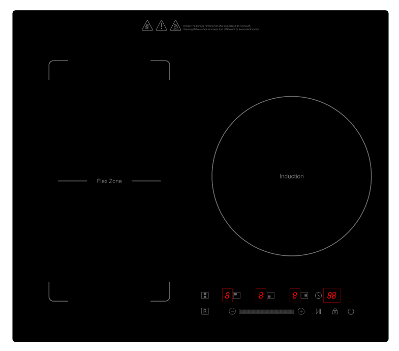 3 Flex Zone Induction Hob